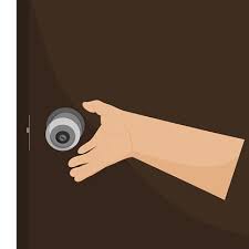 Door knob with hand